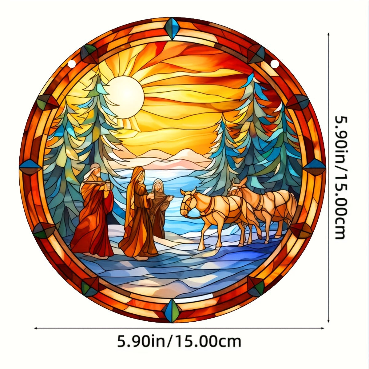 Church Totem Dye Sun Catcher Hanging Window Christmas Gift Home Decor