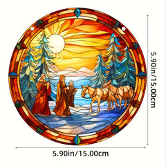 Church Totem Dye Sun Catcher Hanging Window Christmas Gift Home Decor