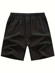 Men's Breathable Shorts With Zipper Pockets Drawstring Elastic Waist