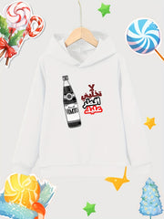 Girls Comfy 95 Cotton Cartoon Hoodie Sweatshirt For Sports Running