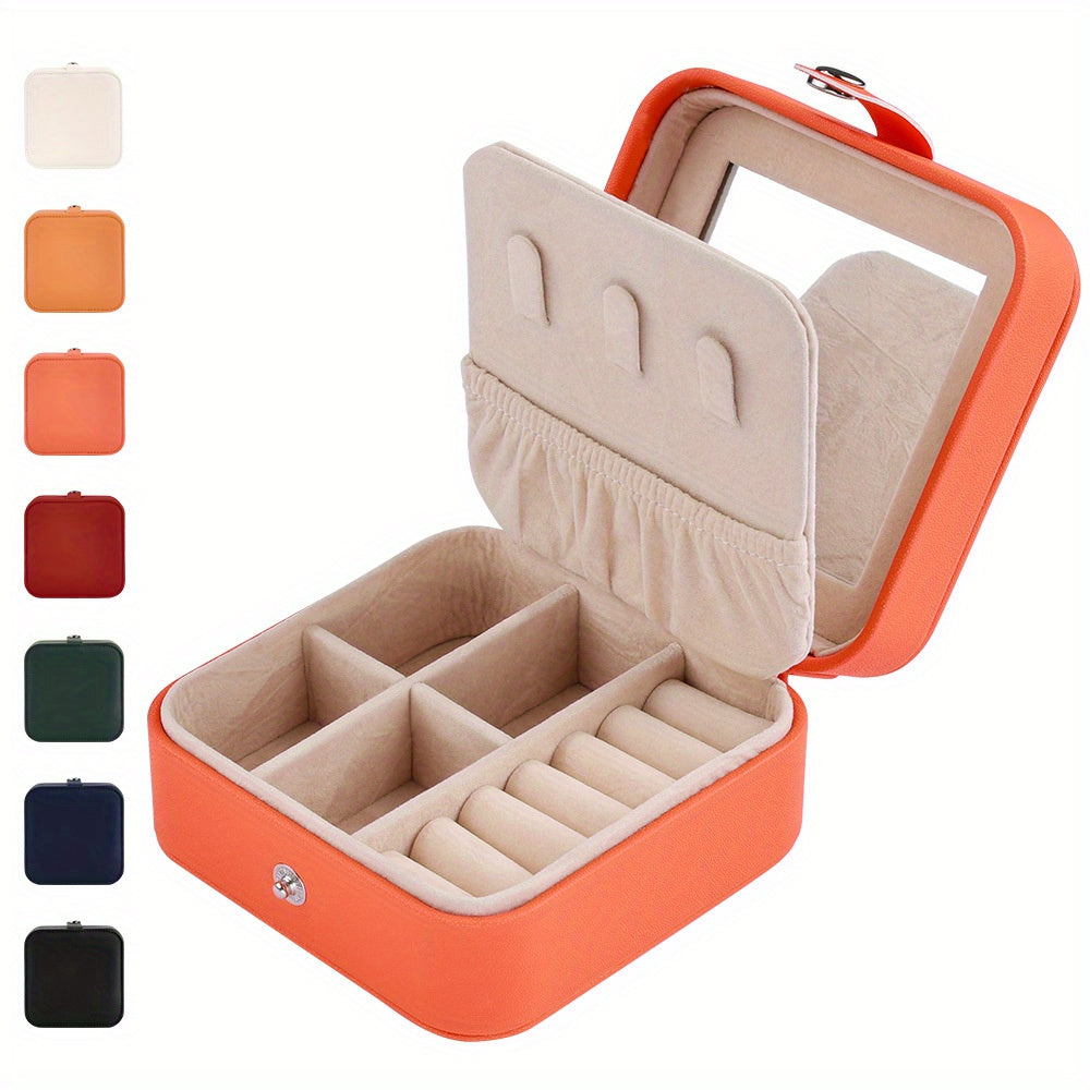 PU Jewelry Box Travel Portable Organizer Necklace Earring Storage Case