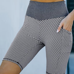 Mesh High Waist Butt Lifting Shorts With Pockets for Fitness Yoga