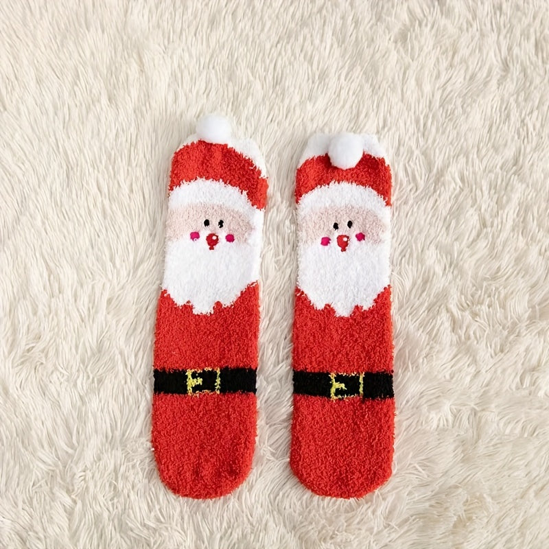 Christmas Holiday Fuzzy Socks Baby Winter Warm Fluffy Soft Slippers Socks