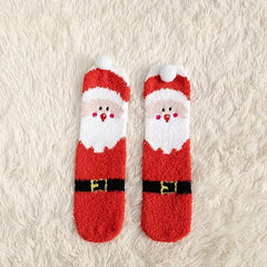 Christmas Holiday Fuzzy Socks Baby Winter Warm Fluffy Soft Slippers Socks