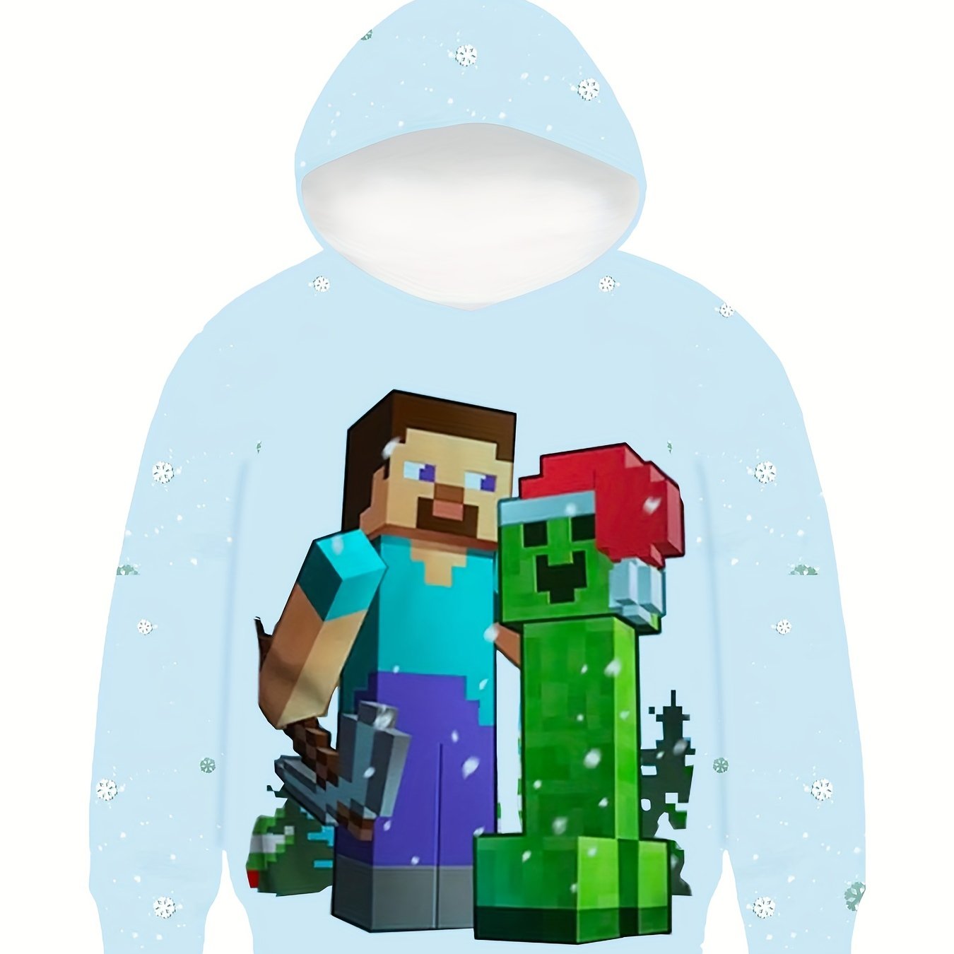 Boy's Cartoon Blocks Graphic Hoodie Casual Slightly Stretch