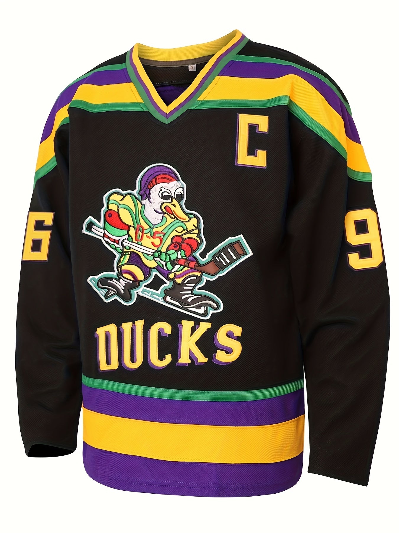 Men's Long Sleeve V Neck Ice Hockey Jersey 96 Retro Classic Embroidery Stitched