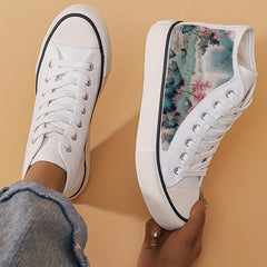 Chinese Landscape Painting Print High Top Canvas Sneakers