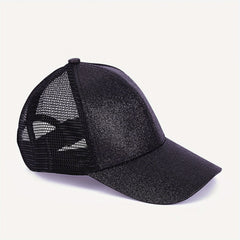 Girls Glitter Baseball Cap Mesh Sunshade Hat Outdoor Activities
