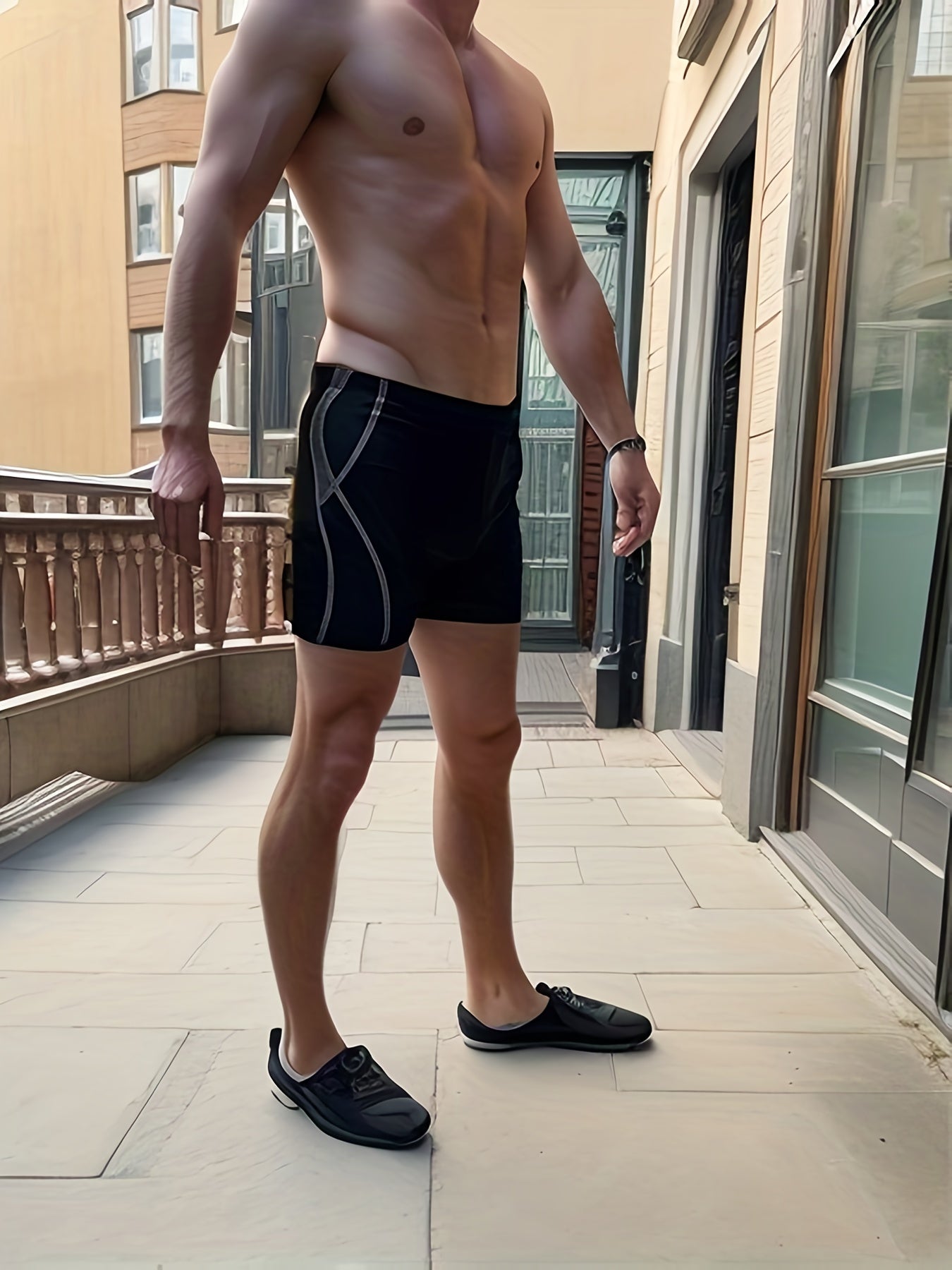 Men's Casual Stretch Sports Boxer Swimming Trunks
