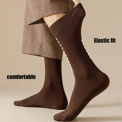 Classic Solid Cotton Mid calf Socks - Outdoor Comfortable And Breathable Socks