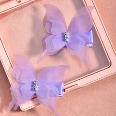 2pcs Chiffon Butterfly Hair Clips - Perfect Holiday Party Gift