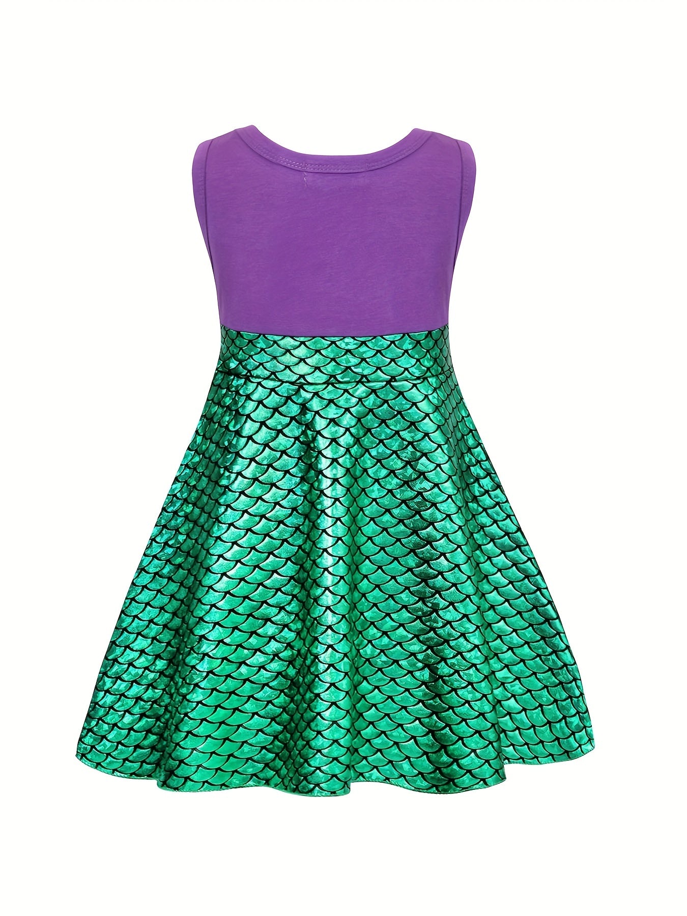 Girls Princess Dress & Accessories Fish Scale Print Cosplay Costume
