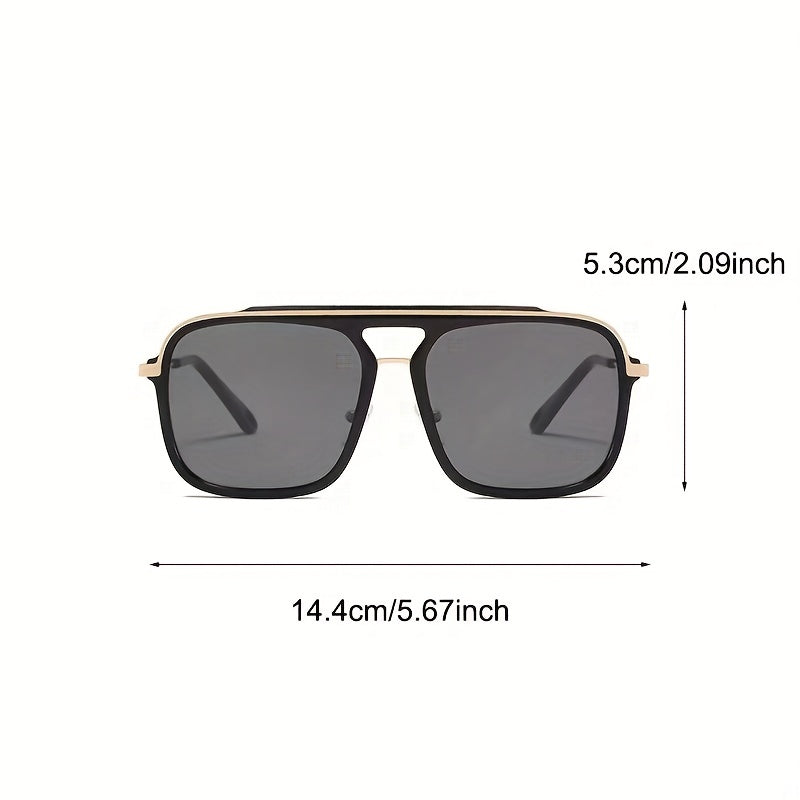 Men's Square Frame Vintage Toad Sunglasses Casual Sun Glasses