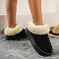 Plush Lined Furry Thermal Snow Boots Non Slip Winter Shoes