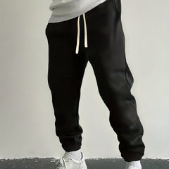 Solid Drawstring Sweatpants Loose Fit Men's Casual Joggers