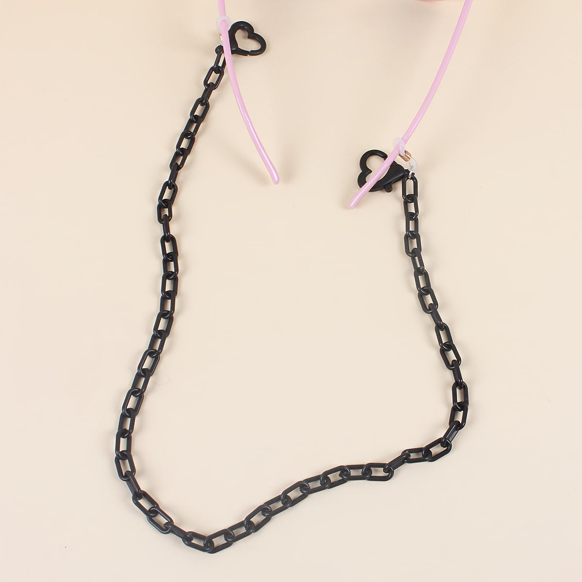 Acrylic Mask Chain Heart Button Glasses Chain