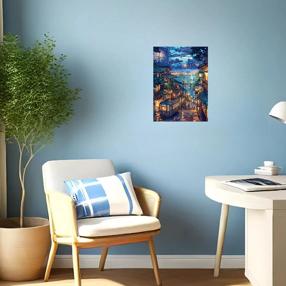 Night Town Numbered Painting Kit - DIY Hand Painted Furniture Decoration