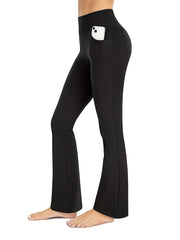 High Waisted Bootcut Leggings with Pockets - Women's Yoga Pants