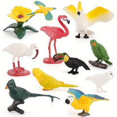 Simulation Parrot & Flamingo Model Set for Desktop Decor