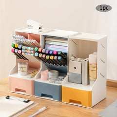 1pc Pen Holder Desktop Classification Stationery Supplies Storage Box