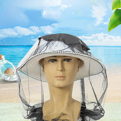 Anti Mosquito Fishing Mesh Hat with Face Cover for Night Fishing