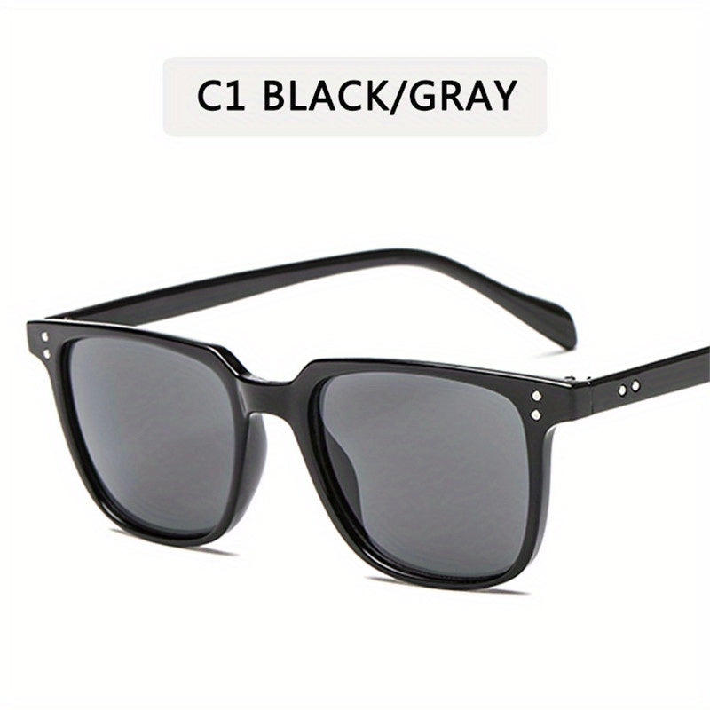 Photochromic Square Sunglasses Retro Rivet UV400 Sun Shades