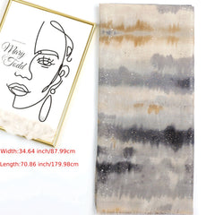Tie Dye Scarf Block Frayed Edge Shawl Windproof Head Wrap