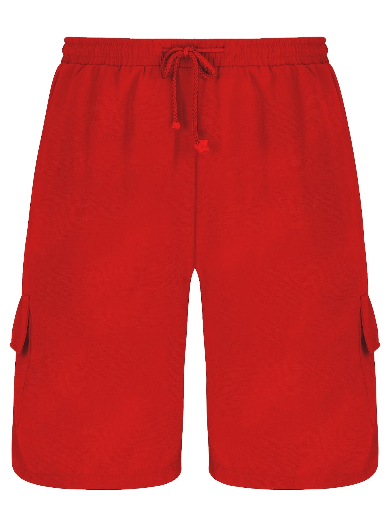 Men's Drawstring Cargo Short Pants Flap Pocket Loose Shorts