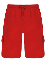 Men's Drawstring Cargo Short Pants Flap Pocket Loose Shorts