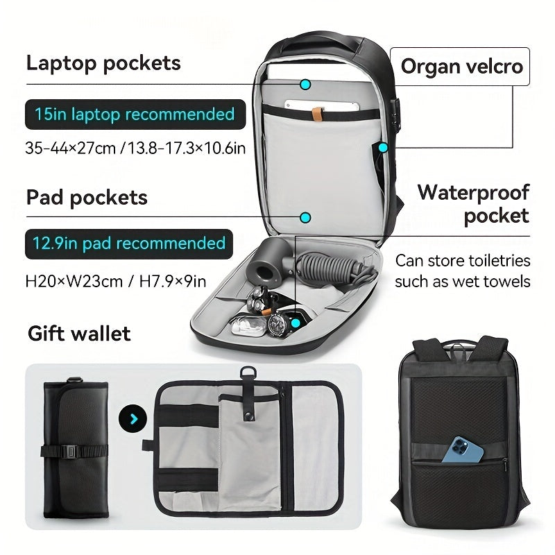 MARK RYDEN Backpack With Lock Men Business Laptop Bag Waterproof