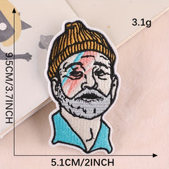 Embroidered Hat Old Man Patch DIY Ironing Cloth Stickers For Boys