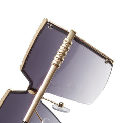 Vintage Semi Rimless Women's Sunglasses Gradient Eyewear