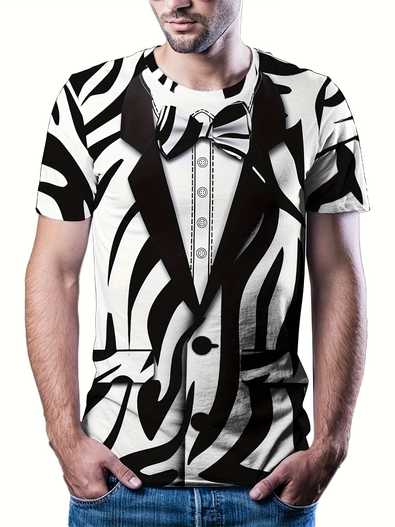 Funny 3D Print T shirt Men's Casual Street Style Round Neck Tee Shirt