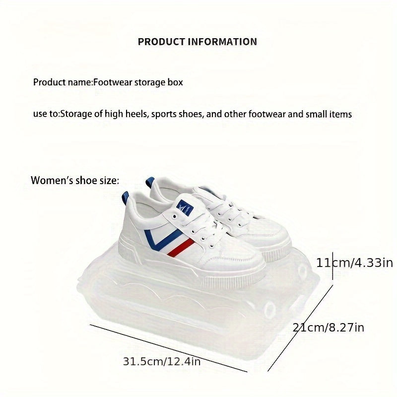 1pc Stackable Shoe Box With Lid Plastic Container Storage Organizer