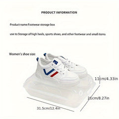 1pc Stackable Shoe Box With Lid Plastic Container Storage Organizer