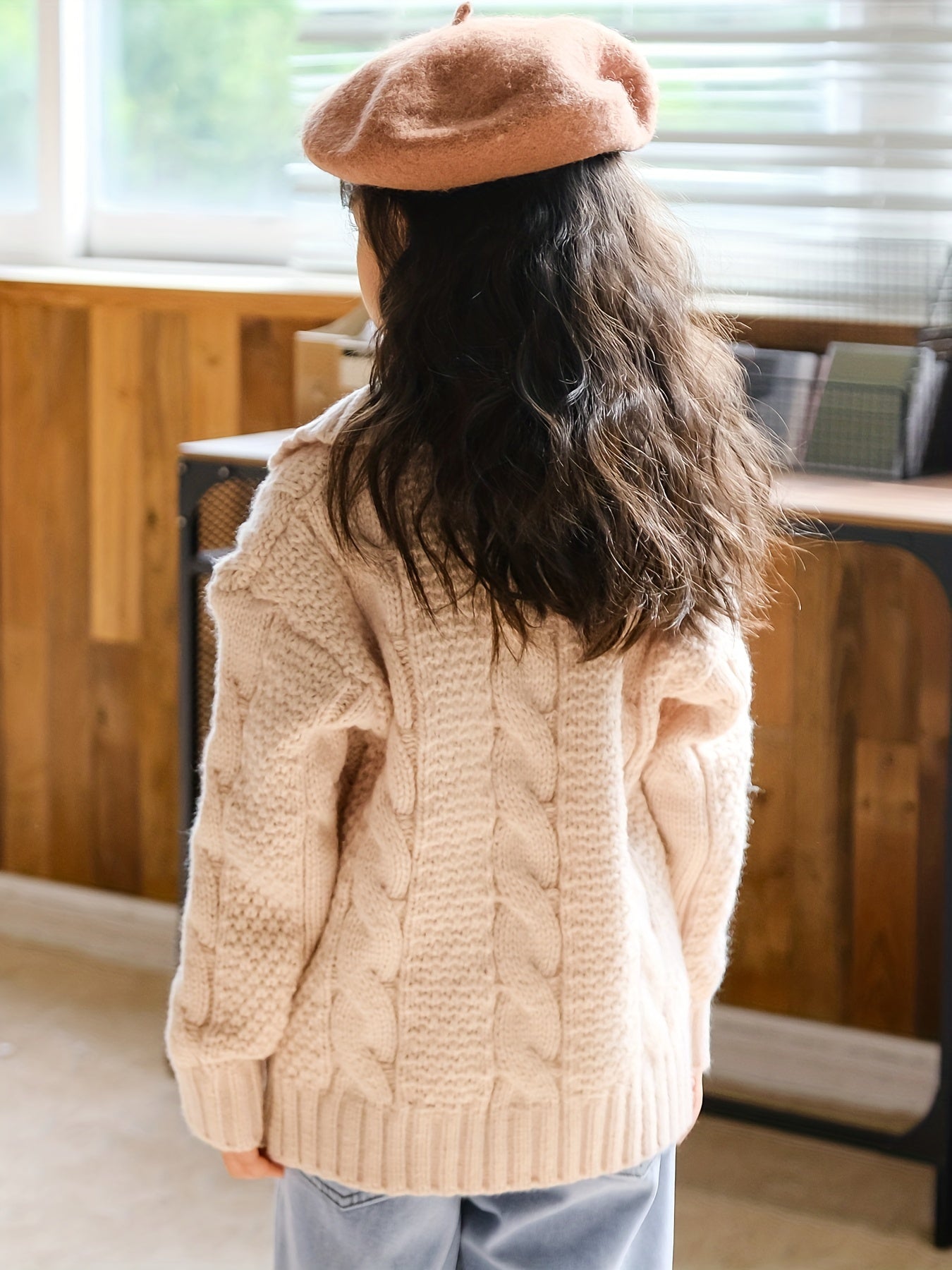 Girls' Thick Button Up Sweater Cardigan Knitwear for Fall Winter Christmas