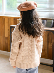 Girls' Thick Button Up Sweater Cardigan Knitwear for Fall Winter Christmas