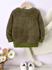 Kids Plush Letter Print Sweatshirt Tops - Boys & Girls
