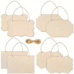 4pcs DIY Wooden Pendant Pet Sign Handwritten Blank Door Sign Decoration