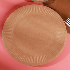 10pcs Disposable Kraft Paper Tableware Set for Wedding Birthday Picnic