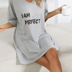 Slogan Print Tee Sleep Dress