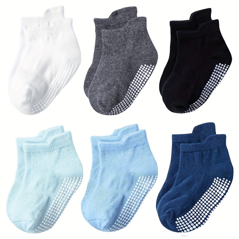 6 Pairs Kids Non Slip Floor Socks for Toddlers and Infants