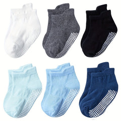 6 Pairs Kids Non Slip Floor Socks for Toddlers and Infants