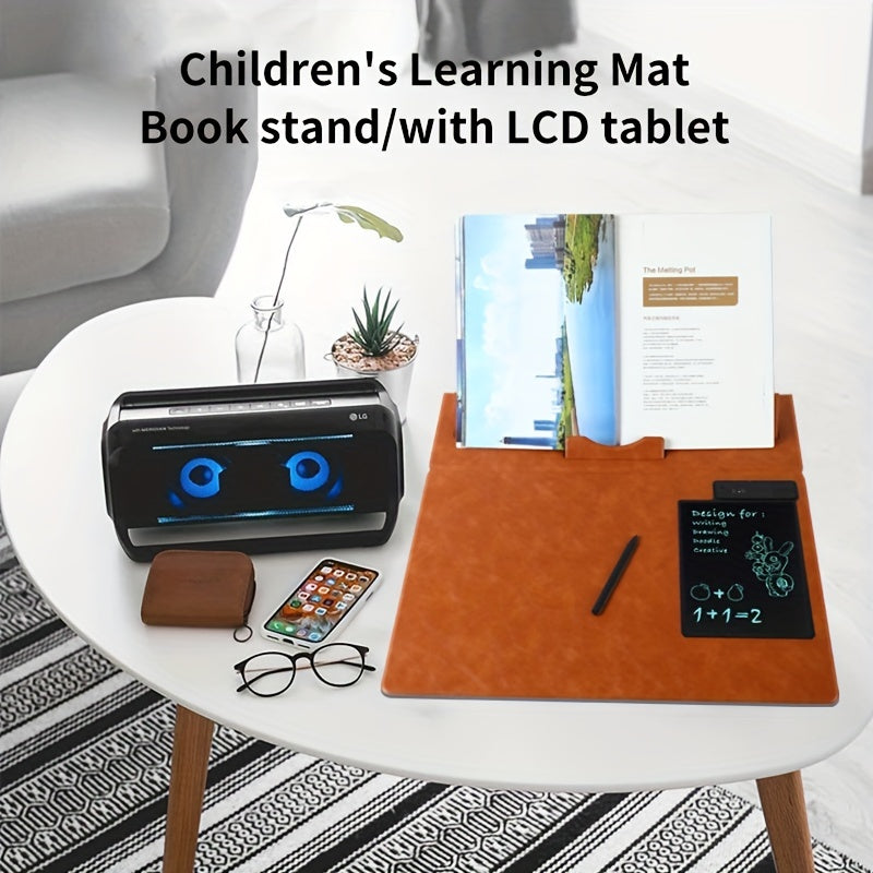 Kids Desk Mat w/ LCD Writing Pad, Mouse Pad, Pen Holder, Book Holder