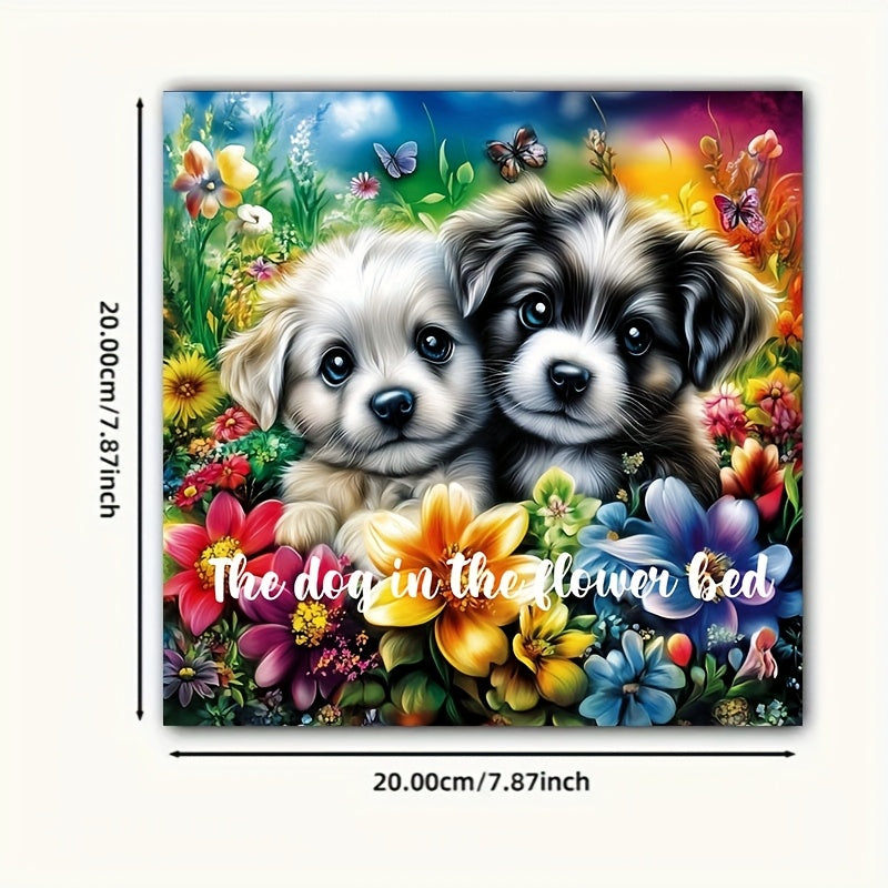 Adult Coloring Book Dog Flower Bush 20 Page Relaxing Art Stress Relief Gift