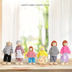 6pcs Articulated Family Puppet Toys Posable Joints Vibrant Colors Educational