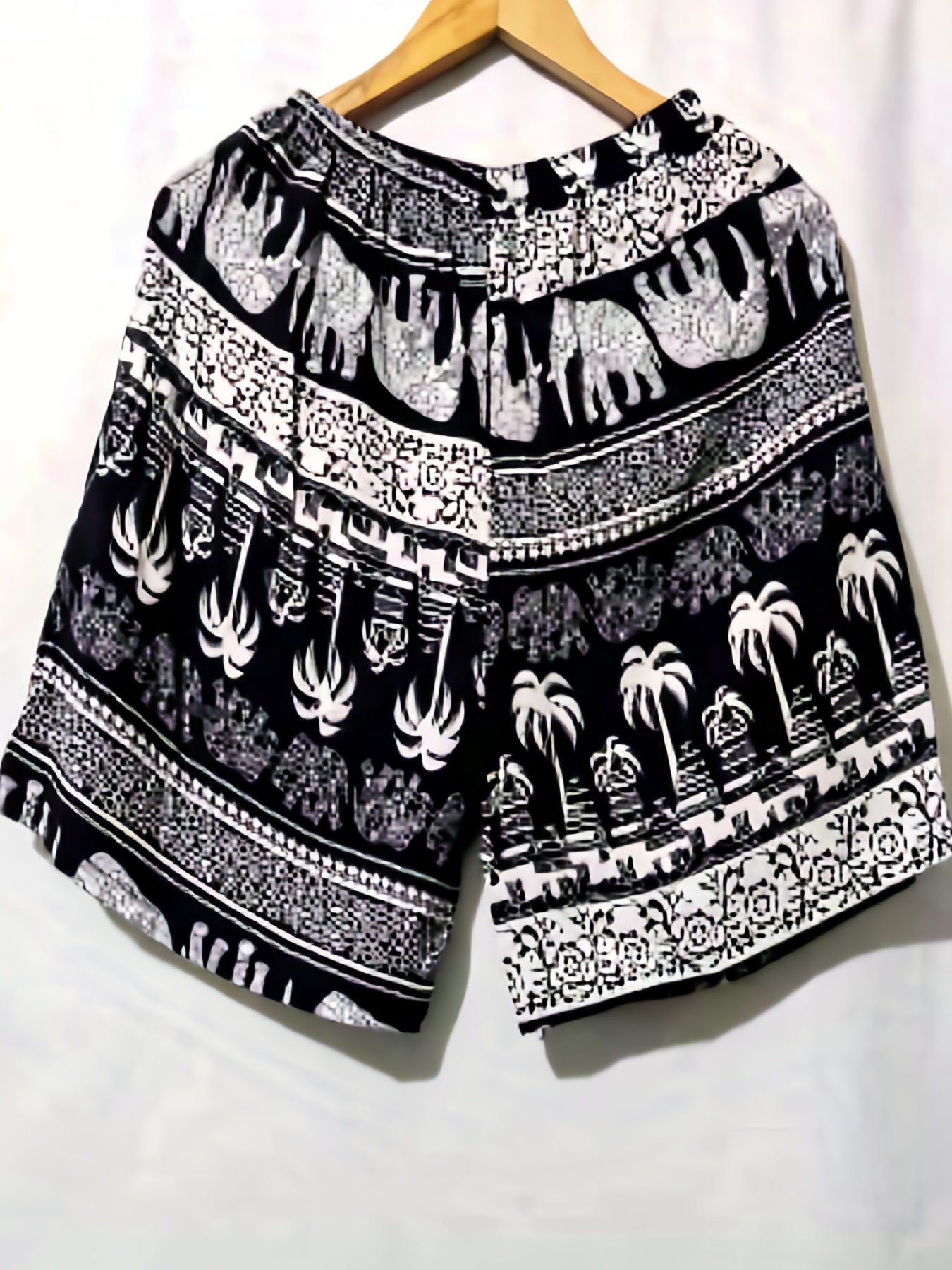 Elephant & Trees Print Holiday Shorts