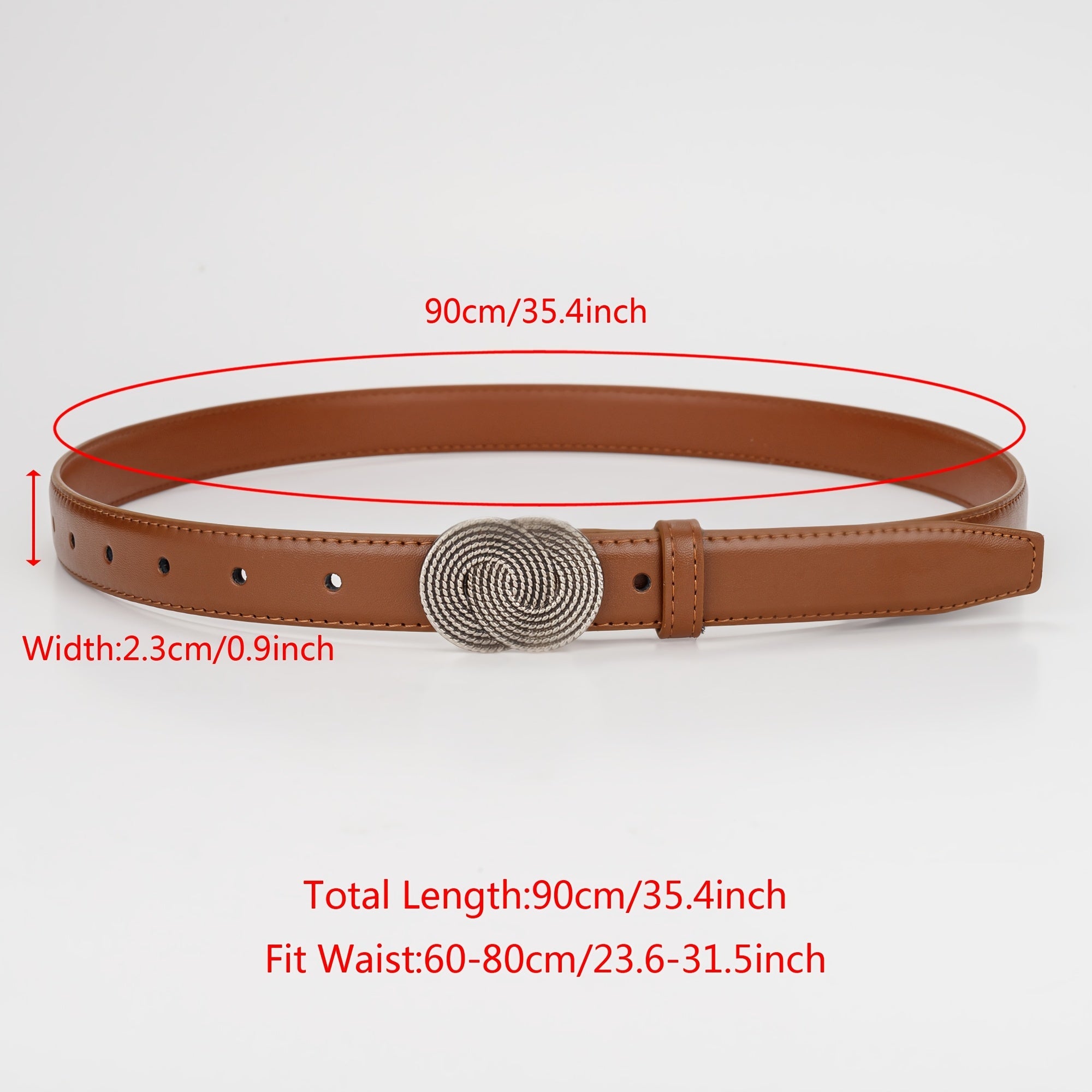 8 Shaped Buckle Head Leather Belt for Girls