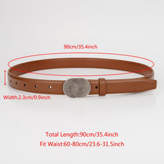 8 Shaped Buckle Head Leather Belt for Girls