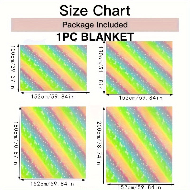 Luminous Rainbow Unicorn Blanket - Birthday Gift Sofa Bed Camping Party Game
